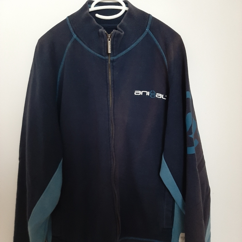 Animal Large Two Tone Blue Casual Jacket.